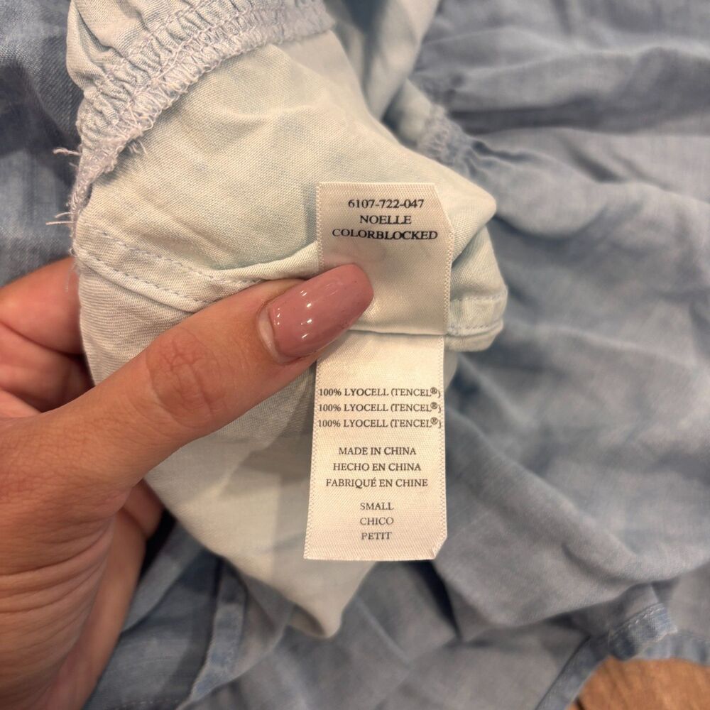 Rails Noelle Ruffle Tiered Sleeveless Baby Doll Chambray Dress Blue Size SP - Picture 7 of 10